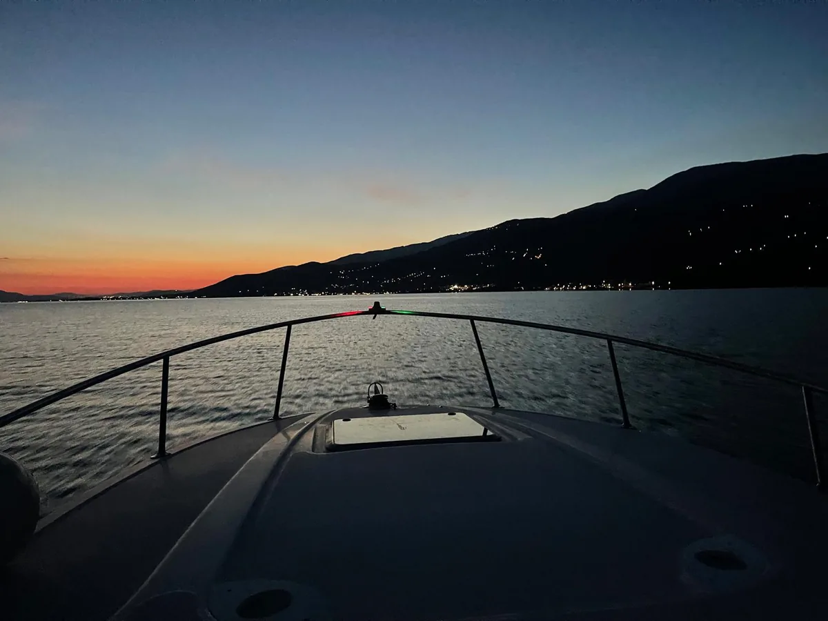 Sunset into night on the water