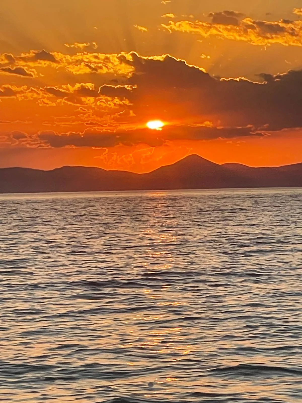 Watching sunset from the bow