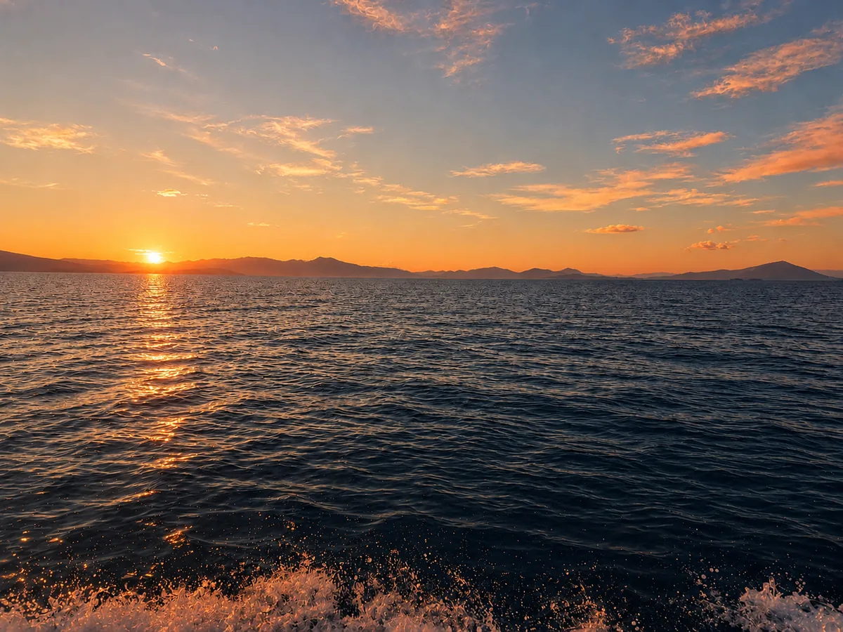 Golden hour above the water