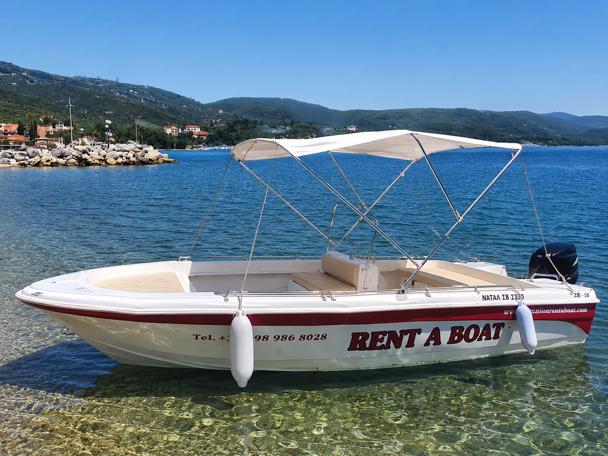 Self-drive boat on calm sea